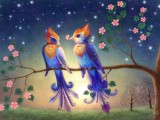 小鸟献花