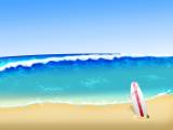 海滩上的冲浪板