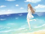 海边俏皮女生