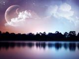 星空下的湖泊
