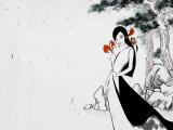 松树下的女子