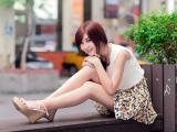 唯美清纯白裙美女