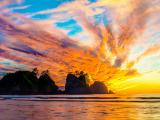 夕阳下的山水