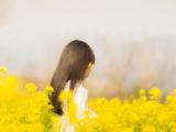 油菜花园里的女孩