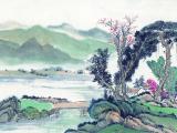 彩色山水画