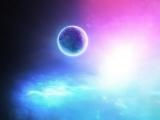 唯美星空中的行星