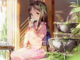 恬静的和服少女