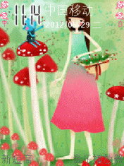 采蘑菇的小姑娘